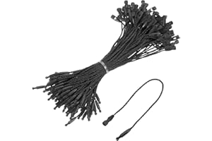 MECCANIXITY Cotton Hang Tag String Snap Lock Pins Loop Price Tag Fastener Plastic Tags Ties Black 4.7 Inch Pack of 100