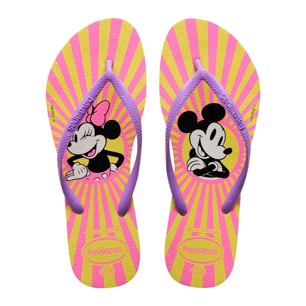 Havaianas Slim Disney Women Flip Flops | Color: Yellow Pixel | Size: 5 UK