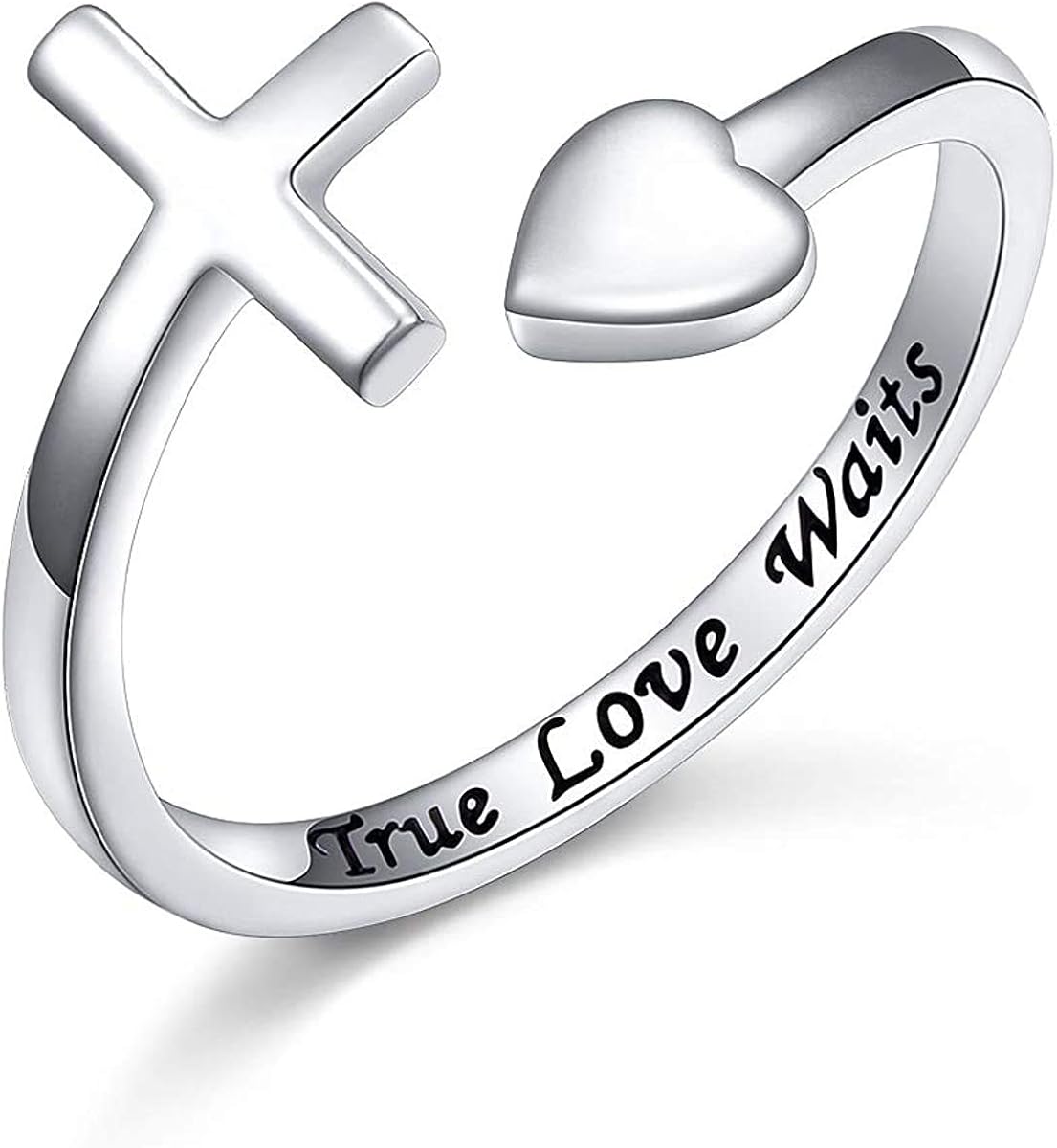 Purity Ring True Love for Teen Girls Women Heart Cross