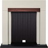 Adam Salzburg Cream Fireplace Surround Walnut Beam 39 Inch Flat Wall Fit view 2