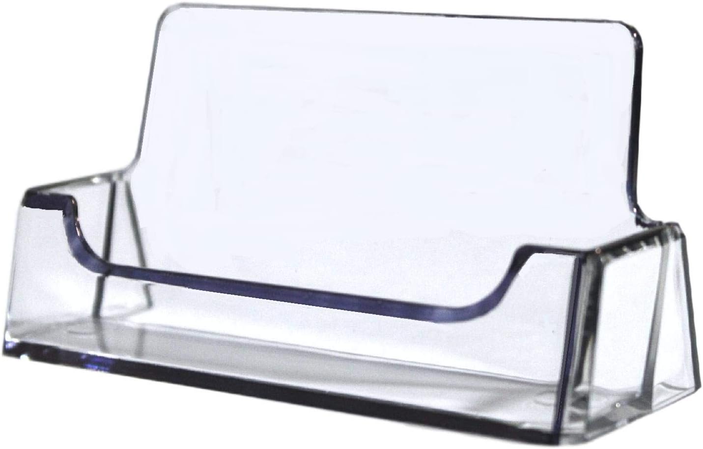Tag Plastics - Clear Acrylic Business Card Holder Display Office Business Card Holder Business Card Stand Business Card Desk Holder, Fits 30-50 Business Cards (1) : Office Products