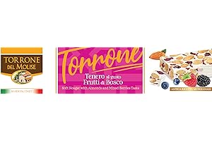FLORA FINE FOODS Torrone del Molise – Traditional Italian Nougat – Artisan Soft & Hard Torrone Made in Italy (Mixed Berries)
