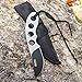BlizeTec Fixed Blade Hunting Knife: Titanium Coated Black Blade, Stainless Steel Handle with Emergency Lanyard