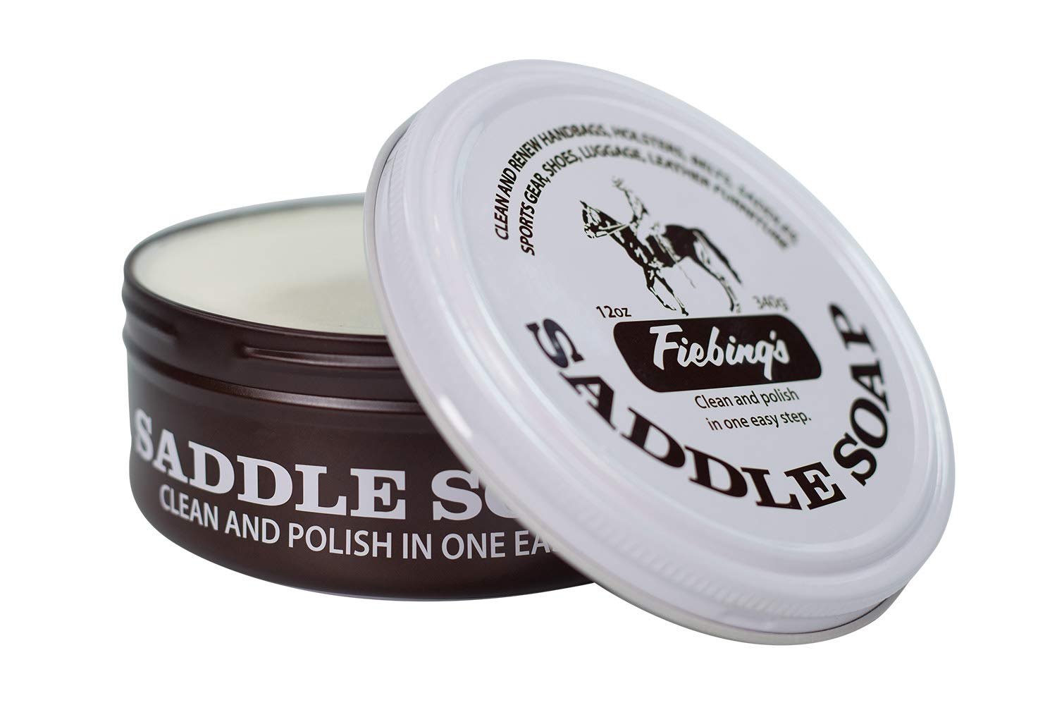 Fiebing's Saddle Soap White Polish Cleans Leather Renew Revive Color