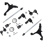 KUSATEC 10PCS Front Lower Control Arms Fit for Honda CR-V 2002 2003 2004 2005 2006 Suspension kits w/Ball joints Sway bars Tie Rods; K640399 K640400 K90454 K90455 ES3581 EV80383 K80223