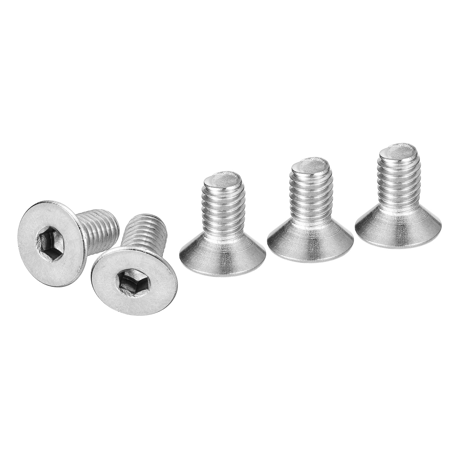 DTGN M5-0.8 x 10mm Flat Head Socket Cap Screws, 100 Pack 304 Stainless Steel Hex Socket Flat Head Screws, Full Thread, Countersunk Bolts — image 1