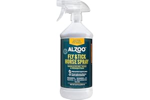 ALZOO Natural Fly and Tick Horse Spray, Helps Repel Mosquitoes, Horseflies & Ticks, Plant-Based Active Ingredients, 32 Fl. Oz. Spray Bottle