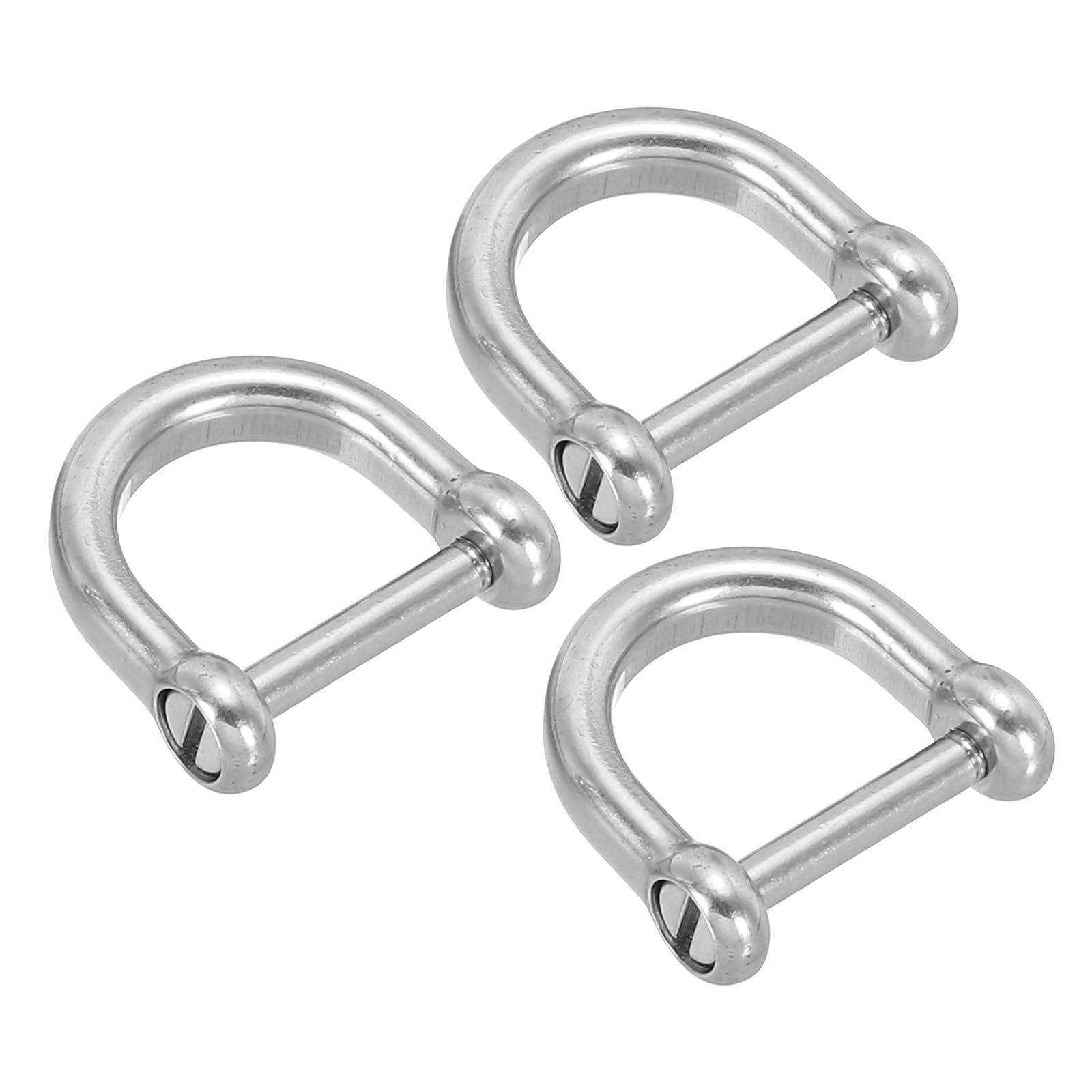 PATIKIL D-Ring Shackles, 3Pcs 15/32 Inch Inside Width Solid Stainless Steel U Shape Small Shackles for DIY Leather Craft Replacement