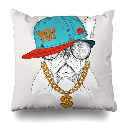 Amazon Com Ustcyla Throw Pillows Covers Rap Dog Portrait Hip Hop