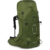 Osprey Aether 65L Men's Backpacking Backpack, Garlic Mustard Green, L/XL, Extended Fit