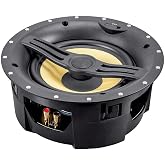 Monoprice 2-Way Aramid Fiber Back Ceiling Speakers - 8 Inch - Black with Covered Crossover (Pair)