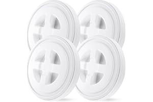 FWEEK 4 Pieces 5 Gallon Leak-Proof Bucket Lid Food Grade Plastic Storage Buckets Screw Seal Lids Screw Pail Lid Pet Food Storage Chicken Feeders Paint Storage Compatible with Gamma,White