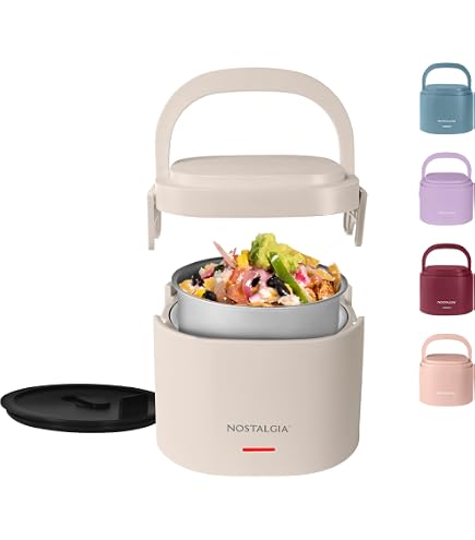 Amazon.com: Nostalgia Portable Heated Lunch Box – 2.5-Cup