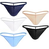 Closecret Men Cotton Underwear Stretchy T Back G-String Thongs (Pack of 5, Assorted)