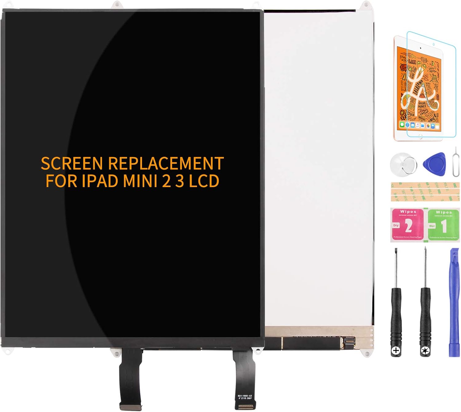 For IPad Mini 2/3 LCD Display For IPad Mini 2/3 A1489 A1490 Screen Replacement For IPad Mini 2/3 A1491 A1599 A1560 LCD Screen Assembly Repair Kits (Only LCD)