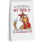 Hanamiya Na Funny Chicken Kitchen Towels 24x14 Inch, Red Glasses Dish Cloth Hand Towel, Waffle Weave Tea Towels for Bathroom Kitchen Farmhouse Decor, Chicken Gifts for Women Mom, Thanksgiving Gifts
