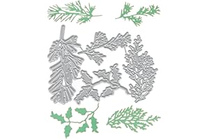 MESYGK Metal Autumn Fall Pine Leaf Leaves Foliages Christmas Leaves Die Cuts Cutting Dies Embossing Stencils Template Mould for Card Making Decoration and DIY Scrapbooking Album