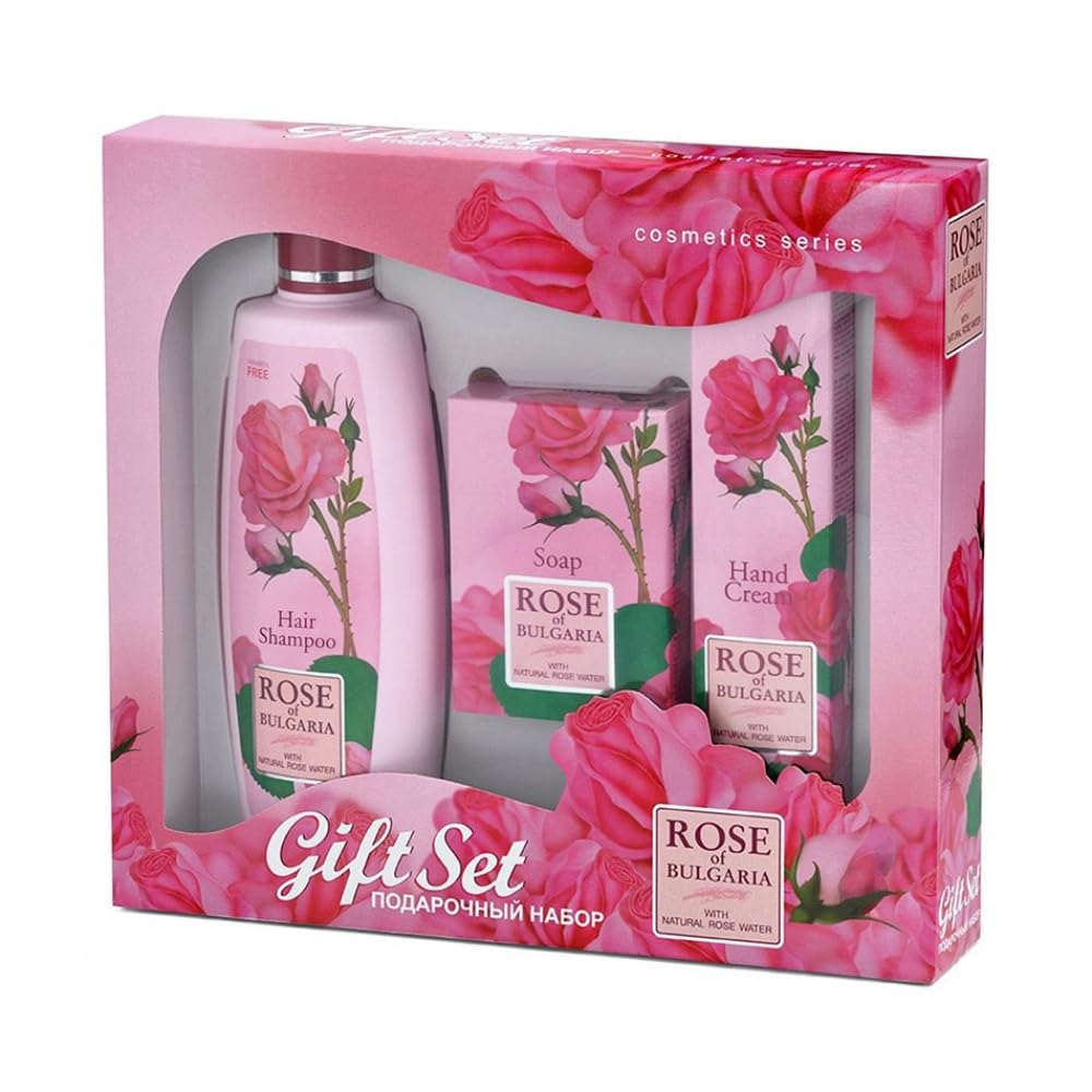 BioFresh Gift - Packages Rose of Bulgaria: Hair Shampoo 330 ml, Hand Cream 75 ml and Pink Soap 100 g