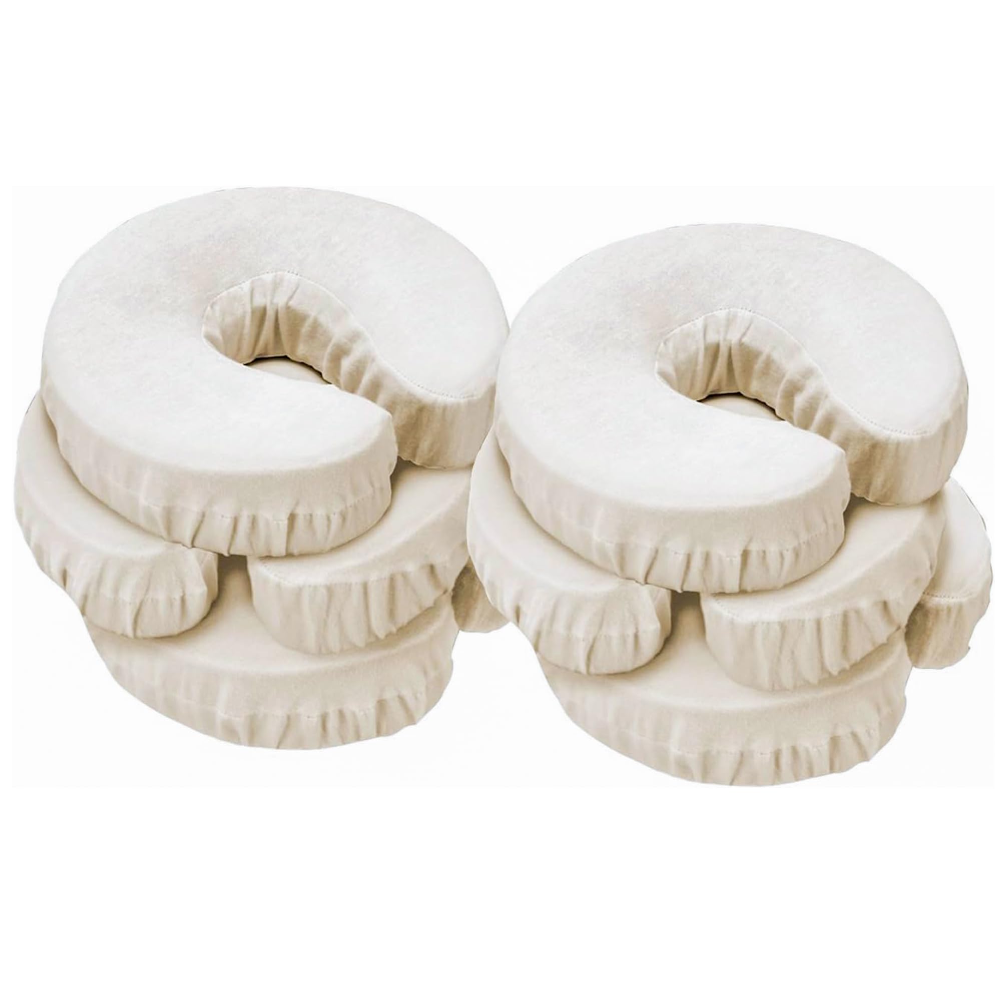 Master Massage Head Covers Washable 100% Cotton for Massage Table Headrest Neck Pillow 6 Pack Cream