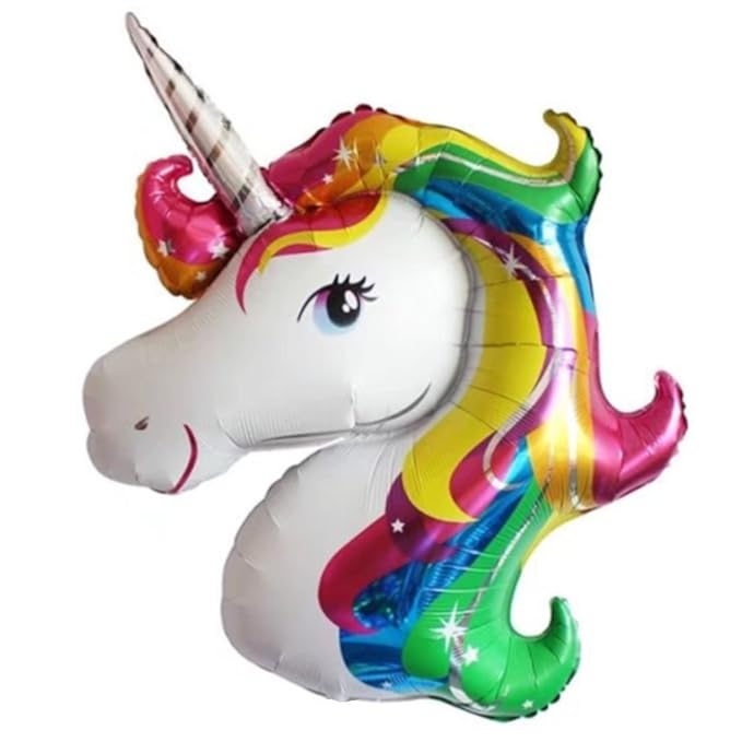 ballonfritz Einhorn Unicorn Ballon - XXL Regenbogen Riesenballon 90x70x20cm als Geburtstagsgeschenk, Party-Deko oder Überrasc