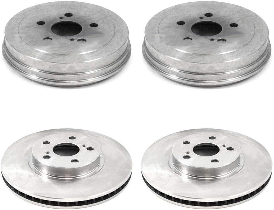 Front Rear Brake Rotors and Drums 4 PCS Compatible With 2003-2008 Toyota Corolla