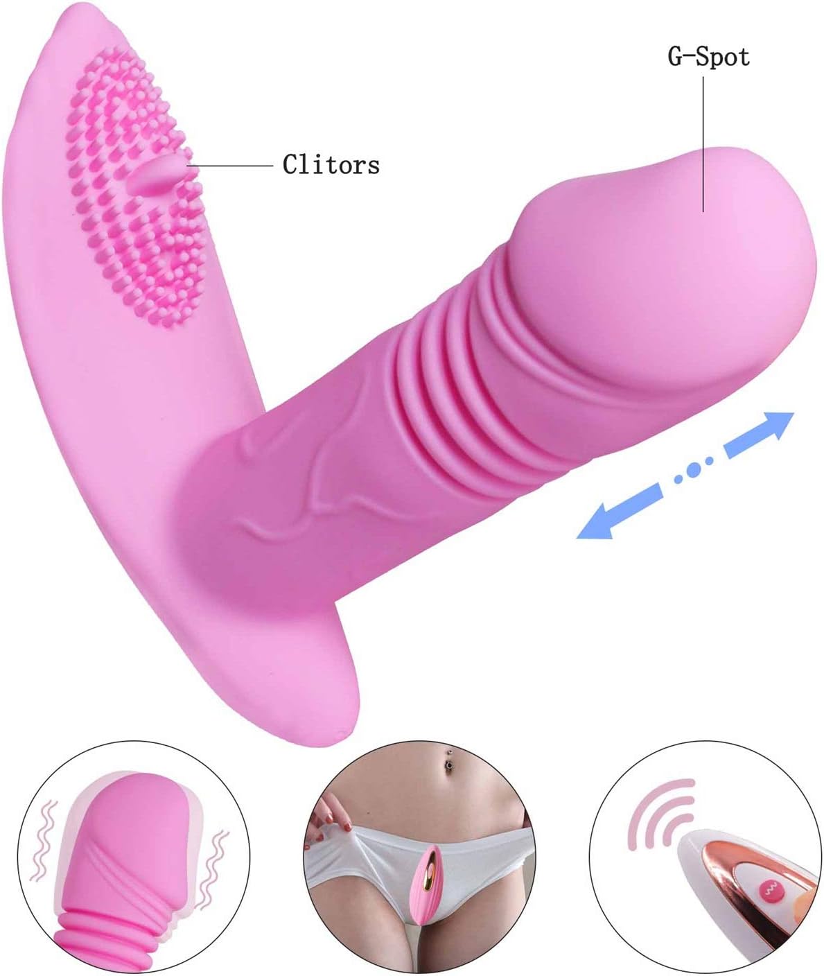 GamYzx 10 Vibration USB Rechargeable Remote Control Toy Invisible Wearable Powerful Butterfly-Massage Wireless