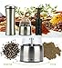 Electric Stainless Steel Salt and Pepper Grinder. Premium Battery Powered Pepper Grinder Mill & Coarse Salt Grinder with Ceramic Blades by Boxiki Kitchen