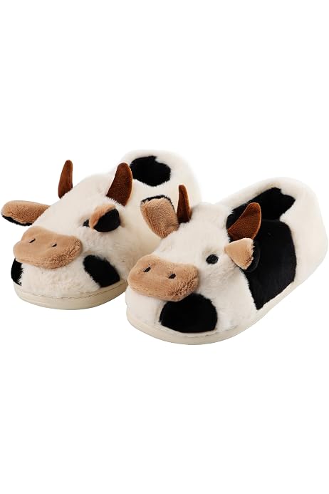 Cow Slippers Fuzzy Kawaii Slippers 