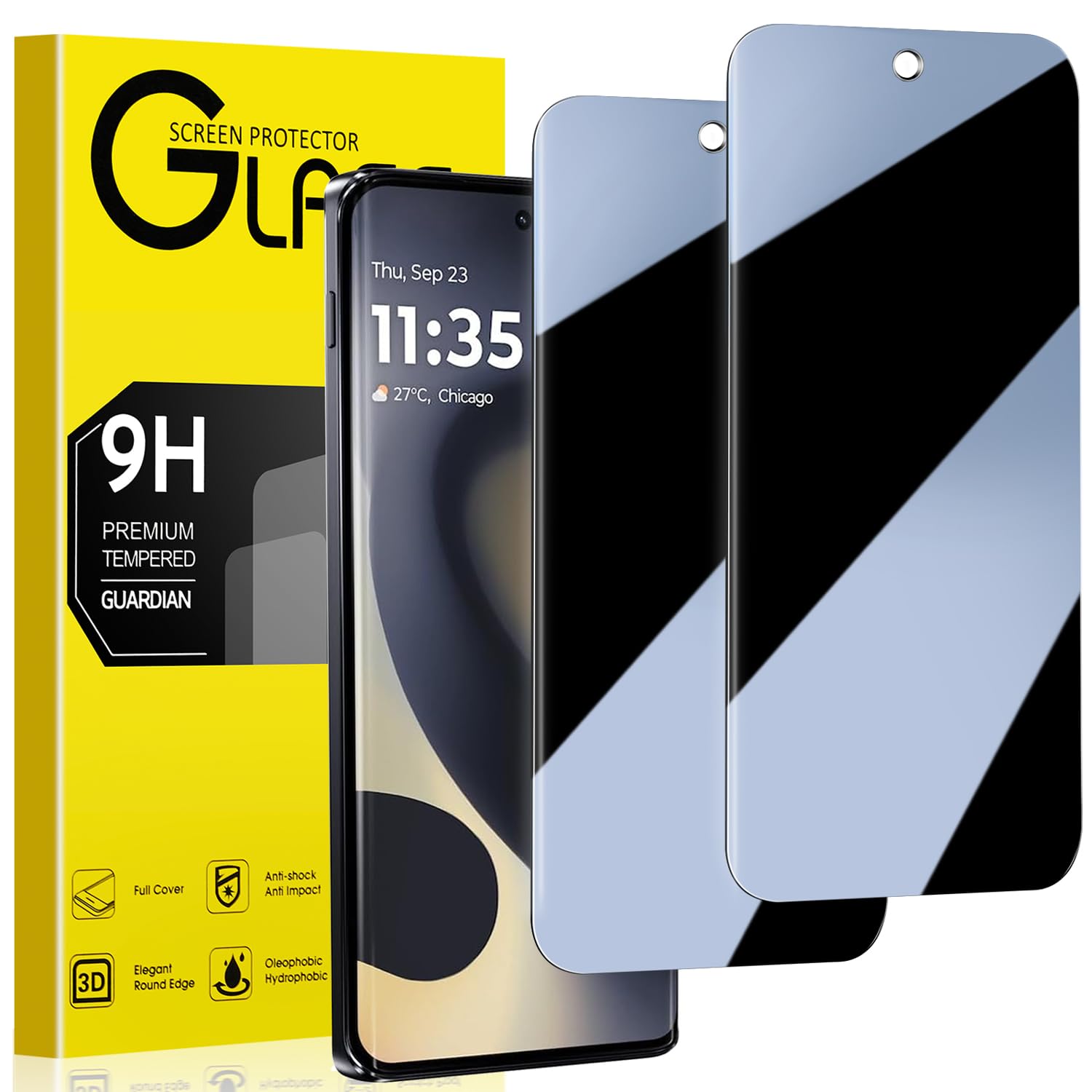 Photo 1 of IMERHOC (2 Pack) for Motorola Edge 2025 Privacy Screen Protector, Anti-Spy Tempered Glass 9H Hardness Screen Film for Moto Edge (2025), Case Friendly Anti-Scratch