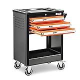 DNA MOTORING 3-Drawers Plastic Top Utility Rolling