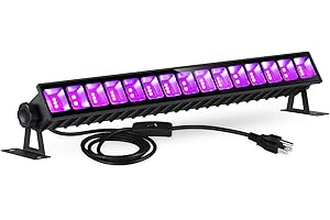 SHGPODA 36W LED Black Light Bar IP66 Waterproof Blacklight Bar with 6ft Cord + Plug + Switch, Black Lights for Glow Party, Halloween, Fluorescent Poster