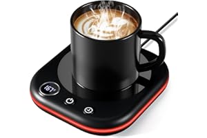 Coffee Cup Warmer Mug Warmer for Desk, New Upgrade Coffee Warmer with LED Light, 3 Temperature Control and 1-12H Timer Smart 