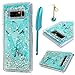 Galaxy Note 8 Case, Quicksand Liquid Case 3D Glitters Shiny Bling Moving Stars Ultra Thin Soft TPU Shockproof Bumper Floating Case Cover for Samsung Galaxy Note 8, Blue Butterfly