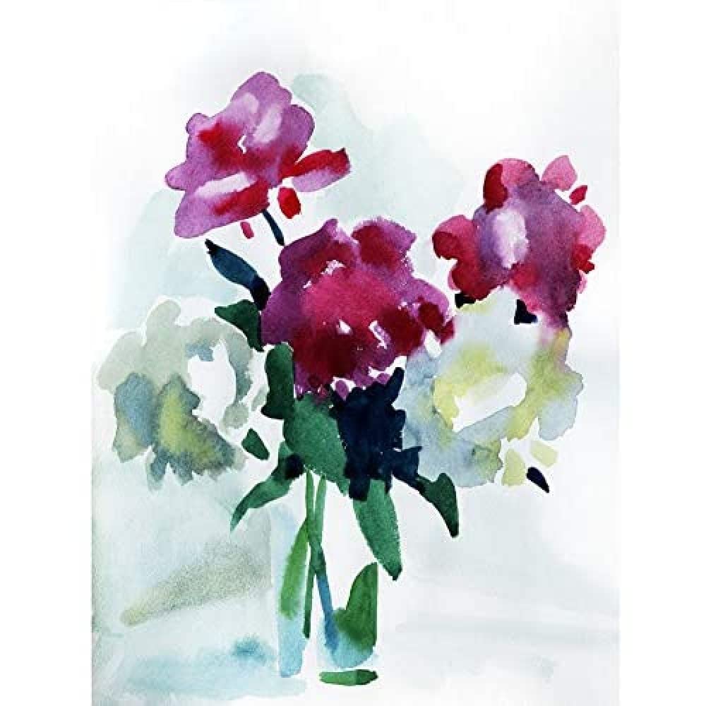 Wee Blue Coo Flower Watercolour Peonies Art Print Canvas Premium Wall Decor Poster
