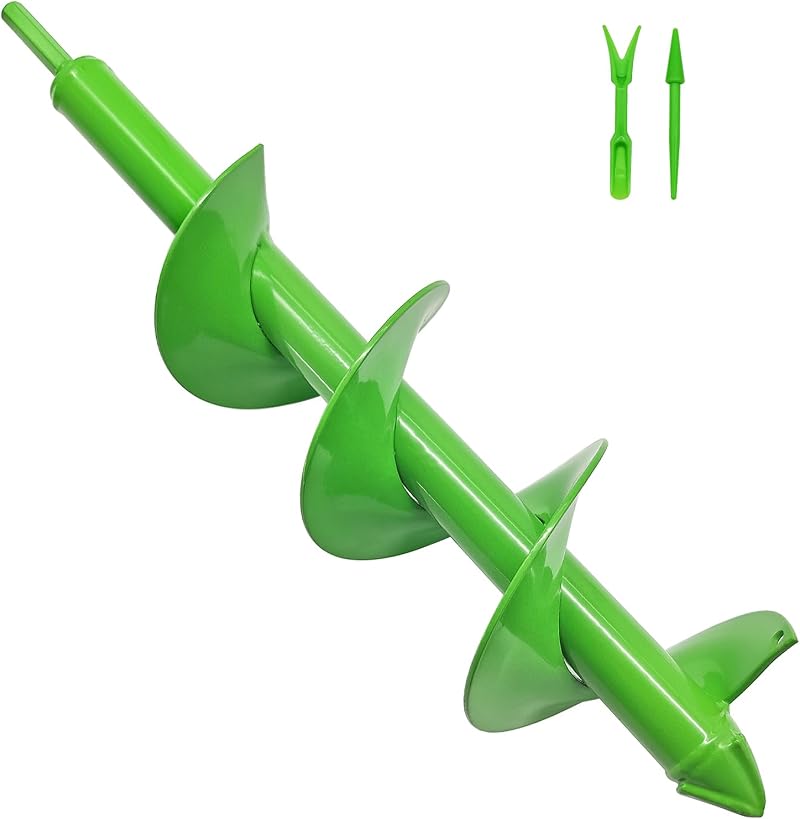 Yur1help 10cm x 40cm Garden Spiral Auger Drill Bit Set for Bulbs