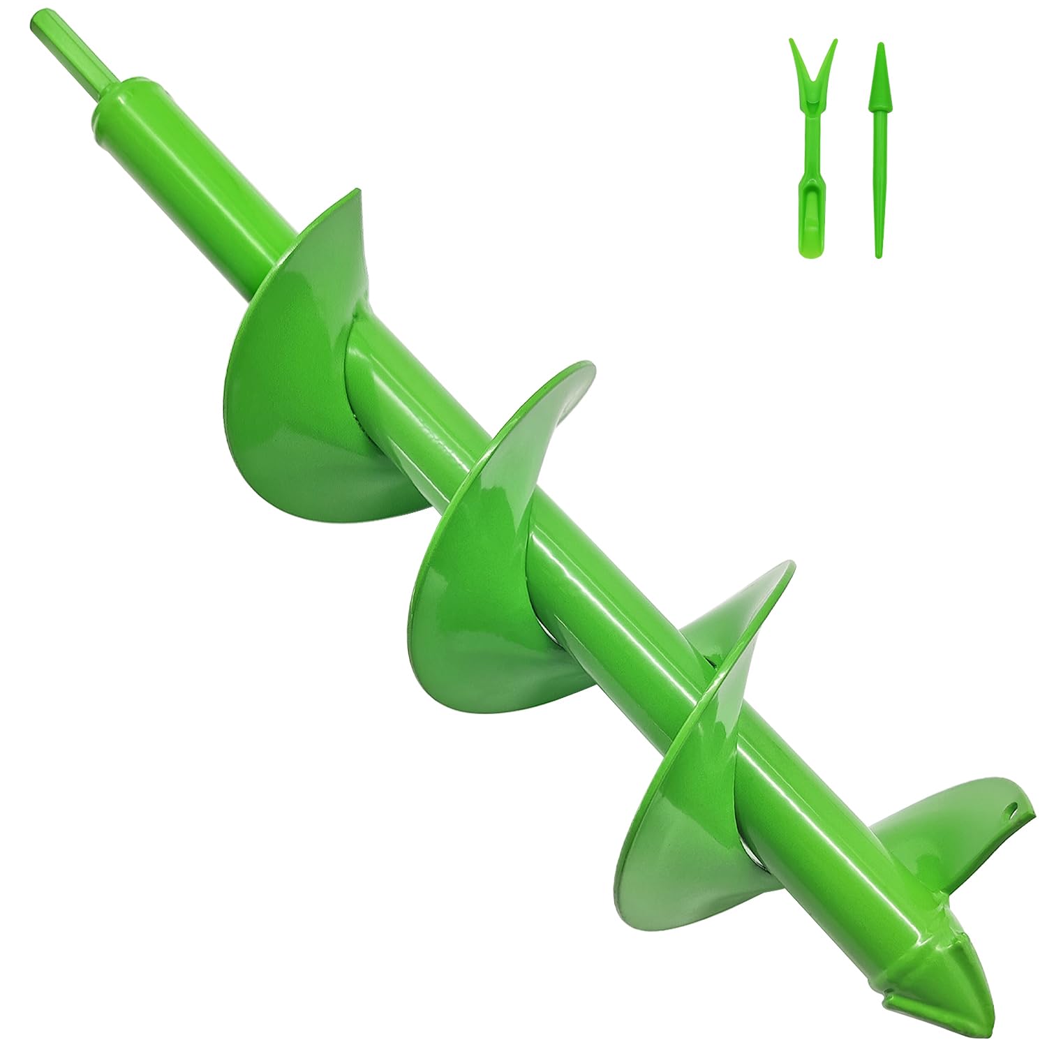 10cm x 40cm Garden Spiral Auger Drill Bit Set Post Hole Digger for Planting Bulbs, Heavy Duty Bulb Planter Tool Fence Post Auger Used to Hard Soil/Clay for 10mm Hex Driver Drill, Garden Tools