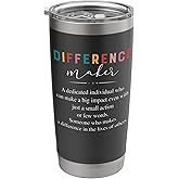 Difference Maker Thank You Gifts Women Coworker Boss Teacher Stainless Steel Insulated Tumbler
