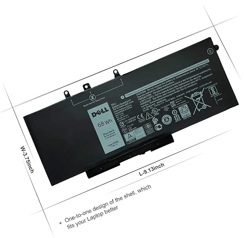 GJKNX Replacement Battery For Dell Latitude 5480, 5580, 5490, 5590 & Precision 3520/3530 - 68Wh 7.6V Li-Ion