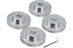 Yeebyee 2GT Pulleys 80 Teeth 12mm Bore 80T Timing Belt Pulleys Synchronous Wheel Aluminum for Width 6mm Belt 3D Printers Parts, 4pcs/Pack(Size: 80T-12mm Bore)