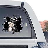 Funny Dog Face Stickers Cute Car Sticker for Window Decal (Miniature Schnauzer Stickers)