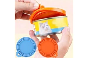 Food Can Lids 2 Pack, Universal Silicone Covers, Airtight Flexible Can Toppers, for Dog Cat Food Storage Containers