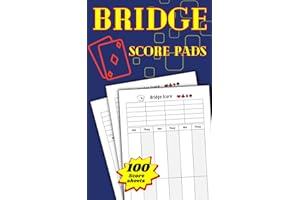 Bridge Score Sheets - 100 Sheets of Small Size Score Pads for Contract Bridge - 5 x 8 Inch: Bridge Score Pads and Tally Sheet