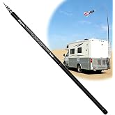 Sinyoeer 18FT Telescoping Wind Sock Pole, Fiberglass Flag Pole Pole | High Flexibility Windsock for Outdoor RV Farm Parks Airport, Retractable Wind Sockpole (18 FT)