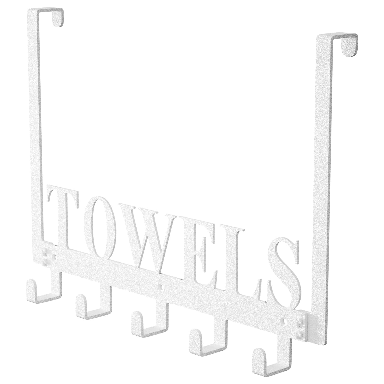 Joyoldelf Over Door Hooks Hanger, Door Hooks Without Drilling, Door Hanger for Hanging Coats, Towels, Hats, Clothes, for Bedroom, Bathroom, Living Room, Kitchen Door - with 5 Hooks (White)