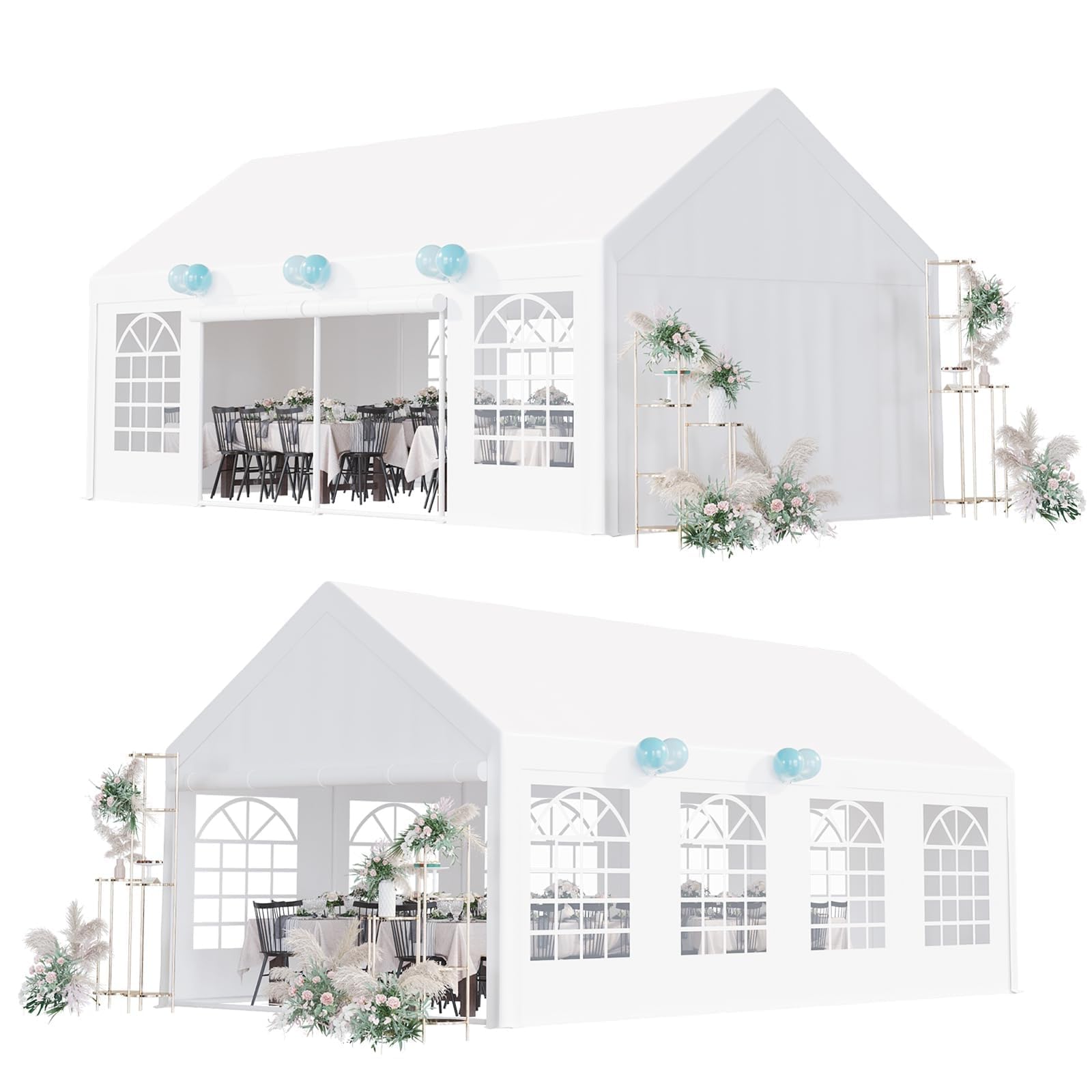 Photo 1 of ** Only box C of multiple boxes, missing parts **  Outdoor Gazebo Tent for Events - 13 x 26 ft, Removable Sidewalls, 3 Storage Bags, Waterproof, Easy Setup, Ideal for Backyard Parties, Weddings, and Camping.