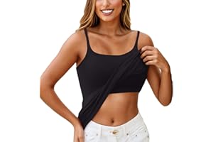 NUMALLER Tank Top with Built in Bra for Women Plus Size Tank Tops Spaghetti Strap Adjustable Scoop Neck Padded Workout Tanks