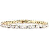 Caroti Tennis Bracelets for Women, 18K Gold Plated Bracelet 4mm Cubic Zirconia Bracelet Gold Jewelry for Women Men Birthday Gifts