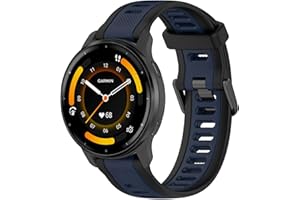 WIZVV Stripe Silicone 18mm Band Compatible with Garmin Venu 3S / Venu 2S / Vivoactive 4S/ Vivomove 3S/Venu 4 41mm, Soft Rubber Breathable Sport Strap Quick Release Wristband Loop for Men Women