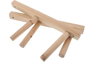 GETAJGHSD 2-tier Wooden Yoga Mat Holder Wall Mount Rack with Foam Roller Storage, 39cm High Yoga Gear