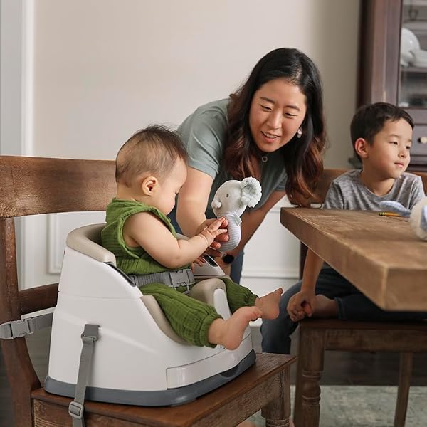 INGENUITY BABY BASE 2-IN-1 BOOSTER FEEDING AND FLOOR SEAT WITH SELF-STORING TRAY – CASHMERE